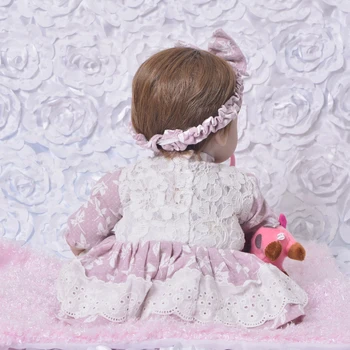 KEIUMI Cârpă Fierbinte corpul Renăscut Baby Dolls Copil Nou-născut 17 inch Realist Printesa 43 cm Copii tovarăși de joacă pentru Copii Moda DIY Jucarii