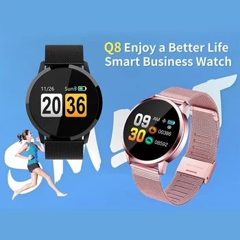 Q8 Ceas Inteligent OLED Ecran Color Bluetooth rezistent la apa uzura Bărbați Femei de Moda de Fitness Tracker monitor de Ritm Cardiac