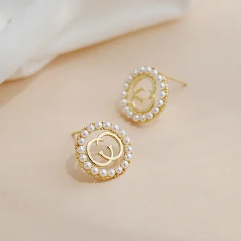 Europene și Americane de Moda Creative G Scrisoare Pearl Cercei Cerc de Lux coreean Jjewelry Elegant Fată Neobișnuit Cercei