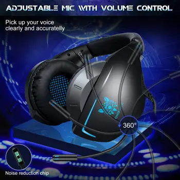 Cu fir Gaming Căști Stereo Sunet de Susținere pentru Căști de Anulare a Zgomotului Căști Cu HD Microfon pentru Calculator PC, PS4 Xbox One