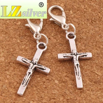Crucifix Cross Religioase Homar Ghearelor Incuietoare Farmecul Margele 13x38.2mm 28PCS Zinc din Aliaj de Bijuterii DIY C483