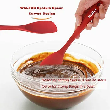 WALFOS Alimente Grad Silicon Lingura de Gătit Esențiale Rezistente la Căldură Flexibil se Lipeasca de Silicon de Copt Lingură de Amestec Spatula