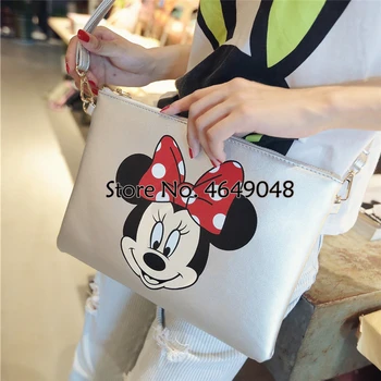 Disney Femei Saci de Messenger Minnie Mickey Geantă de umăr din Piele Genți de mână Sac de Ambreiaj doamna cadou Material PU geantă de cumpărături