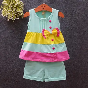 BibiCola fete pentru copii haine de vară seturi summer infant-haine copii moda topuri de bumbac+shorst 2 buc costume de haine de copil