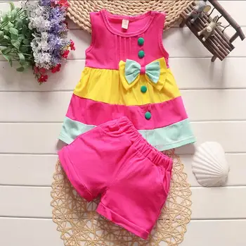 BibiCola fete pentru copii haine de vară seturi summer infant-haine copii moda topuri de bumbac+shorst 2 buc costume de haine de copil
