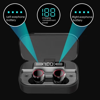 În 2020, Noile Căști Bluetooth TWS Căști fără Fir 2000mAh 9D HIFI Touch Control Căști Sport rezistent la apa Căști setul cu Cască
