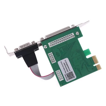 AX99100 1P1S Serial RS232 Port Paralel DB25 25Pin PCIE Riser Card PCI-E Express Convertor Adaptor
