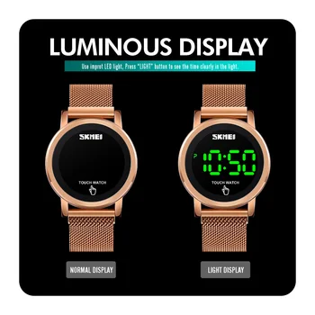 SKMEI Brand de Oameni Atingeți Ceas Electronic cu LED pentru Bărbați Ceas Digital de Moda de Lux, Ceasuri de Aur Casual Impermeabil Ceas Masculin