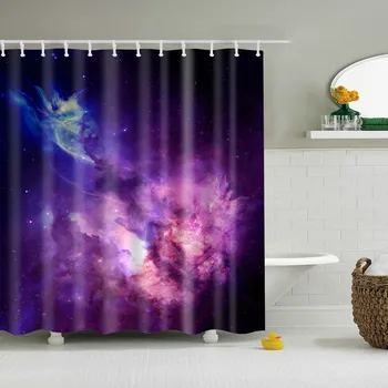 Galaxy Noapte Cerul Înstelat Perdea de duș 180x200cm poliester tesatura perdea de Duș 3D Opace cortina pentru baie cortina