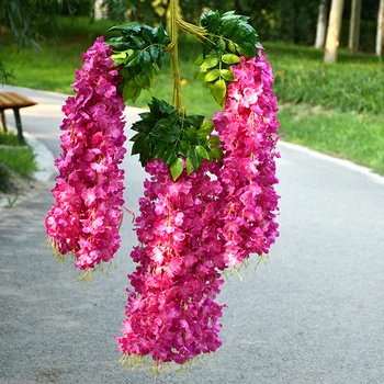 12 Bucati de Nunta Alb Rattan Flori Mireasa, flori, Ghirlanda Pentru Decor Nunta de Mătase Artificială Wisteria cu Flori de Viță de vie