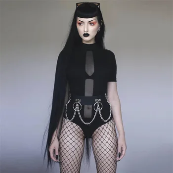 Fitshinling Moda Gotic, Punk sex Feminin Curea Lanț Rece Pu Negru din Piele Faux Femei Curele de Vânzare Fierbinte Grunge Ceinture Femme