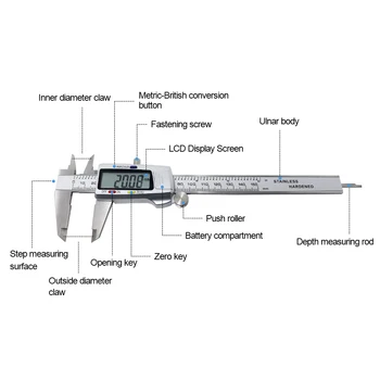 Din Oțel inoxidabil Digital Caliper 6 Inch 150mm Metal Instrument de Măsurare cu Vernier, Șublere de Instrument de Măsurare Messschieber paquimetro