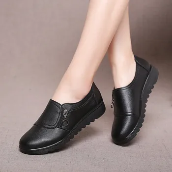 Pantofi pentru femei Nou de Toamna de Moda Casual Femei din Piele Pantofi Doamnelor Alunecare Pe Confortabilă Plus Dimensiune 41 pantofi de Lucru transport gratuit