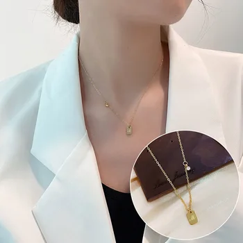 Otel inoxidabil mai Multe Geometrice Pandantiv Colier pentru Femei Femme de Culoare de Aur din Aliaj de Iepure Cheie Cravată Coliere Petrecere Bijuterii