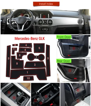 Saltea Anti-Alunecare Pentru Mercedes-Benz GLK-Class 2009-Poarta Slot Coaster Anti-Murdar Ușa Groove Mat Interioare Auto Gel Pad Cauciuc M