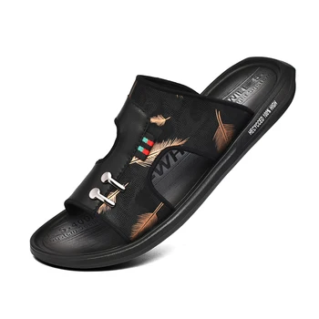 BIMUDUIYU Bărbați Papuci de Mari Dimensiuni 38-45 Mens Pantofi Casual Respirabil Sandale de Plaja, Papuci de Înaltă Calitate Slide-uri Deodorant