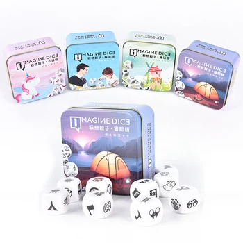 1 buc poveste joc de zaruri uite poza spune o poveste cuburi albe cu cutie pentru familie partid distractiv joc de bord