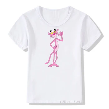Vara 2020 Amuzant de desene animate pantera roz camasi copii baieti fete haine albe grafic teuri copil drăguț t-shirt îmbrăcăminte pentru copii
