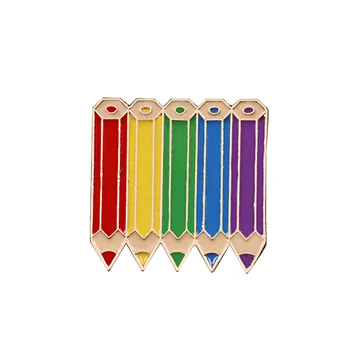 ALK LGBT Brosa Insigna de Creatie Rainbow Series Brosa Gest Picurare Brosa Creion Aliaj Insigna în formă de Inimă Pod de Metal Pin la Modă