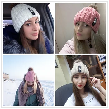 Femei Bumbac Tricot Moda pălării de iarnă pentru femei Cald Beanie Hat Reglabil Capota Moale Pălăria de Sport în aer liber gorros