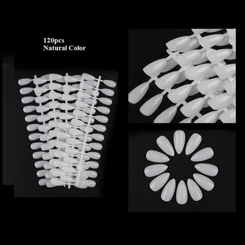 120pcs Sfaturi de Unghii de Afișare Formă Ovală False, Sfaturi de Unghii Transparent Naturale Faux Ongles Paleta Pentru Nails Art Design Instrumente de Manichiură