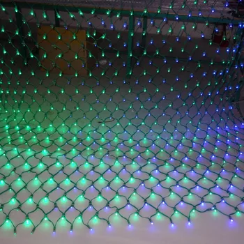 Individual LED full color net pixel;DC12V WS2811 controlate;toate fir de culoare verde;20leds(2m)*20leds(2m)