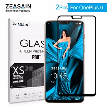 2 Ambalaj Original ZEASAIN Ecran Protector Pentru OnePlus 6 Plus 6 OnePlus6 1+6 Full Capac Sticla 2.5 D Real 9H Film de Sticlă