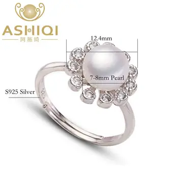 ASHIQI 2018 Hot de Moda Real 925 inel Argint Bijuterii Naturale de apă Dulce Pearl Floare de Nunta de perla Inel Pentru Femei Cadouri