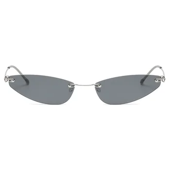 Moda de Metal fără ramă Ochi de Pisica ochelari de Soare Brand de Lux de Designer pentru Femei ochelari de Soare Doamna Tendință UV400 Nuante Super lumina Ochelari