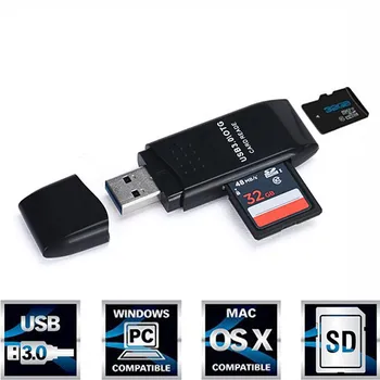 Accesorii de calculator MINI Card Reader 5Gbps Super Viteza USB 3.0 Micro SD/SDXC Cititor de Card TF Negru Adaptor OTG cu Ridicata L0226
