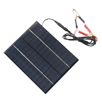 Negru Portabil 12V 5.5 W Panou Solar Power Bank DIY Încărcător Solar Baterie Externă pentru Masina W/Cleme Crocodil
