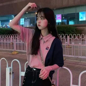 Femei Alb Roz casual tricou Kawaii streetwear Doamnelor Fete Stil coreean top de vara tricouri Minunat Tricou
