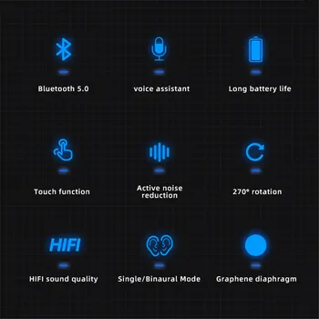 5.0 setul cu Cască Bluetooth Handsfree de Amprente Touch HIFI Wireless Căști pentru iPhone Xiaomi Impermeabil Casca Cu Microfon HD Apel