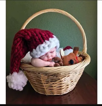 Pălărie De Crăciun Moș Crăciun Pălării Copii Moale De Lână De Tricotat Cu Minge Pentru Copii Adult Cadouri Navidad Natal Craciun Decor