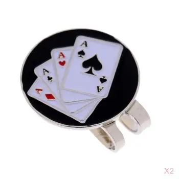 2 buc Golf Ball Marker Magnetic Pălărie Clip Elegant Capac Clip Cadou Card Poker