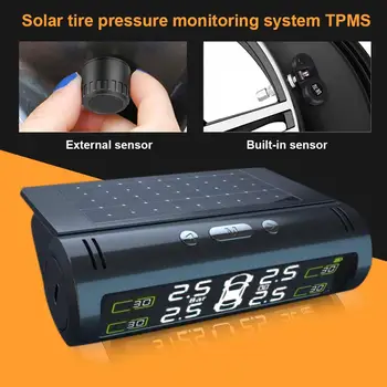 Smart Auto TPMS Monitorizare a Presiunii în Pneuri Sistem de Energie Solară Digital Display LCD Auto Sisteme de Alarmă de Securitate de Presiune în Pneuri