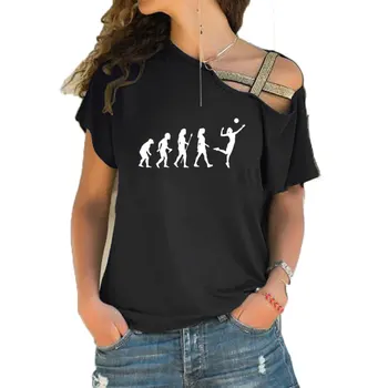 DOAR VOLEI Tricou Noutate tricou Haios Femei de Îmbrăcăminte Casual, cu maneci Scurte Volleyballer Evoluție Neregulată Sus Tees