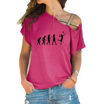 DOAR VOLEI Tricou Noutate tricou Haios Femei de Îmbrăcăminte Casual, cu maneci Scurte Volleyballer Evoluție Neregulată Sus Tees