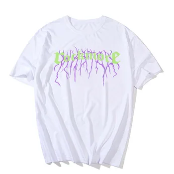 Harajuku Tricou Maneca Rece Unisex Scurte Punk Gotice HipHop Barbati Tricou Scrisoare de Imprimare de Vara T-shirt Epocă Streetwear Supradimensionat