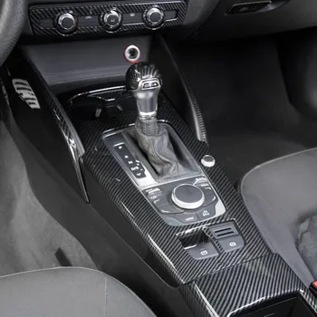 Fibra de Carbon de Culoare Centru Consola Schimbatorului de viteze Rama Decor Capac Ornamental Pentru toate modelele Audi A3 8V-2018 Masina LHD Styling Interior