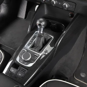 Fibra de Carbon de Culoare Centru Consola Schimbatorului de viteze Rama Decor Capac Ornamental Pentru toate modelele Audi A3 8V-2018 Masina LHD Styling Interior