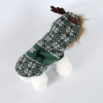 Crăciun elan de companie pulover Pisică câine Haine de Iarnă Catelus Tricotaje, Pulovere cu glugă haine de Anul nou pentru Mici Mijlocii Mari Câini