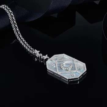 SLJELY Brand S925 Argint Pietre Cubic Zirconia Star Luna Pandantiv Colier cu Sidef Fin Bijuterii de Lux