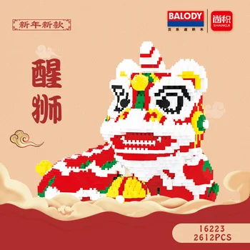 Balody 2612pcs China Lion dance Model DIY Diamond Mini Blocuri Caramizi Jucării Educative pentru Copii Cadouri