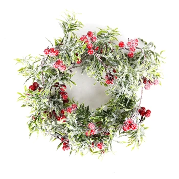 Crăciun roșu boabe Conuri de pin verde zăpadă ramură decoratiuni de Craciun pentru casa navidad plante artificiale natal coronita ghirlanda