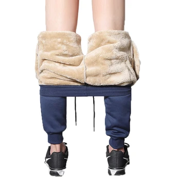 Loldeal bărbați Cald Iarna Fleece Căptușit Dresuri Înaltă Waisted Jambiere Elastice Pantaloni