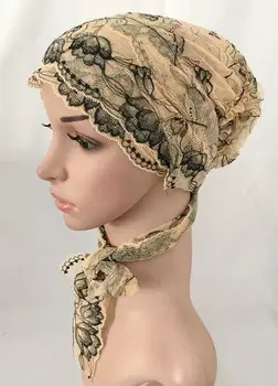 Femei Pălărie Musulmane Hijab Florale Dantela Stretch Cap Turban Islamul Arab Căciuli Chimioterapie Pălărie Pălărie Hijab Pălărie Coada Lunga Ramadan Noua Pac