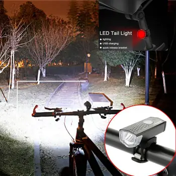 2 buc USB Reîncărcabilă de Biciclete Față de Lumină Stop Spate Combinație de 3 Modul Biciclete lampă de Siguranță Avertizează Casca Lanterne LED-uri