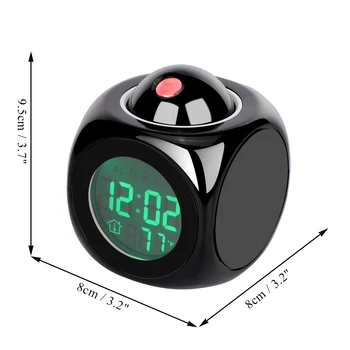 ABEDOE Multifuncțional Alarmă Ceas Digital de Proiecție Cub de LED-uri Ceas de Birou cu Ecran LCD cu lumina de Fundal de Sprijin Curentă Timp de Raport