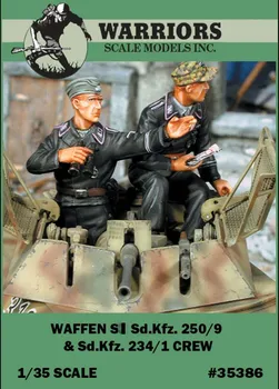 1/35 al doilea RĂZBOI mondial German Waffen Sd.Kfz.250/9 & Sd.Kfz.234/1 Echipaj (2 Rășină Cifre/Set,fara rezervor) Războinici #35386